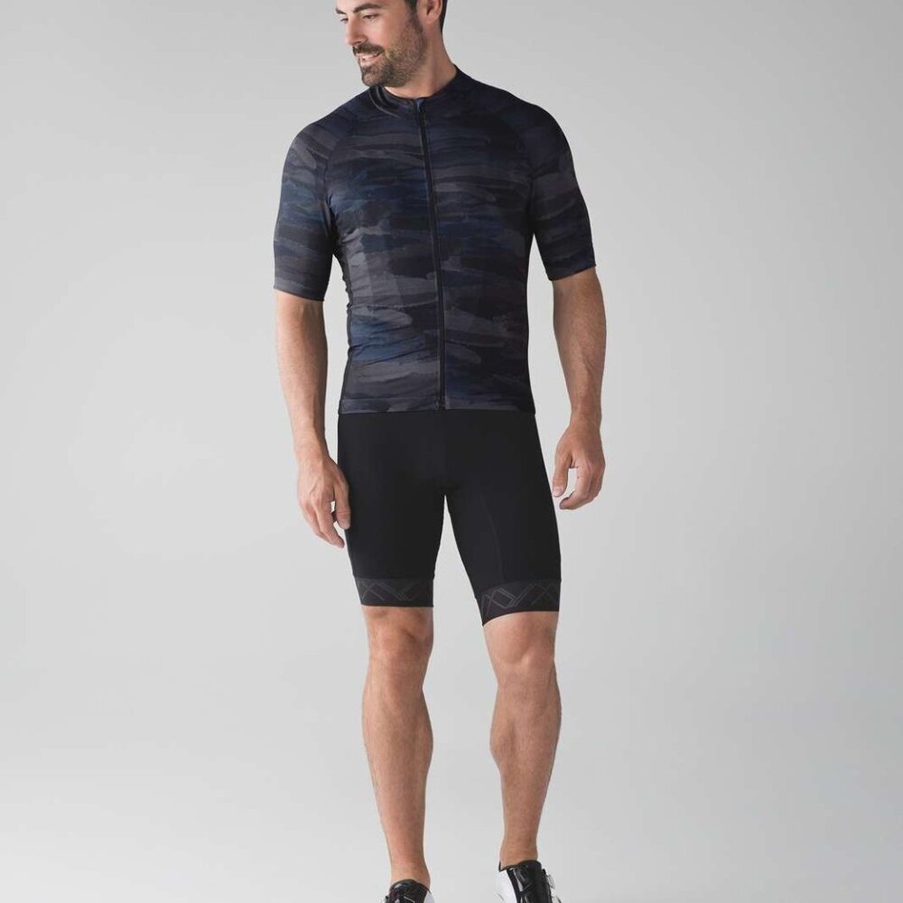 Lululemon Three Peaks Camo Short Sleeve Zip Up Cycling Jersey Active - XXL